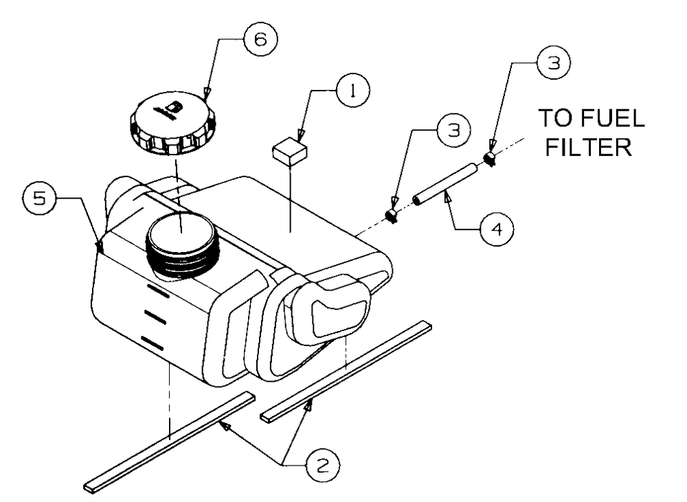 Fuel Tank Diagram and Parts List for GT2186-44 13A298L710-13A298L712 Cub Cadet Lawn Tractor